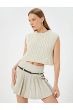 Koton Patterned Round NecK Short Hair Knitted Sweater