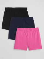 GAP Barevné holčičí dětské kraťasy cartwheel shorts in stretch jersey, 3ks