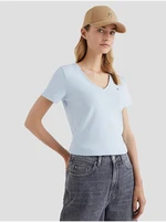 Světle modré dámské basic tričko Tommy Hilfiger - Dámské