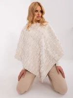 Elegant women's poncho in ecru