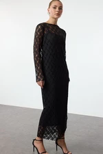 Trendyol Black Fitted Lace Elegant Evening Dress