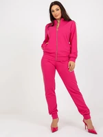 Fuchsia casual set with sweatshirt