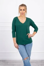 Green blouse with V-neck