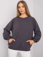 RUE PARIS Graphite cotton sweatshirt without hood