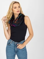 Black scarf with prints