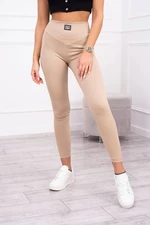 Ribbed leggings beige