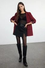 Trendyol Claret Red Regular Lined Double Breasted Closure Woven Blazer Jacket