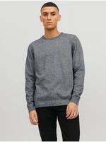 Tmavě modrý žíhaný basic svetr Jack & Jones Basic - Pánské