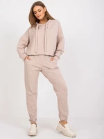 Basic beige two-piece hoodie