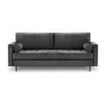 Ciemnoszara aksamitna sofa Milo Casa Santo, 219 cm