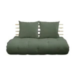 Sofa rozkładana z zielonym obiciem Karup Design Shin Sano Natural/Olive Green