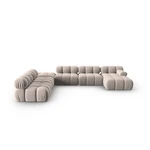 Beżowa aksamitna sofa 379 cm Bellis – Micadoni Home