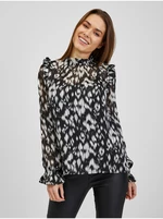 Women's white and black patterned blouse ORSAY