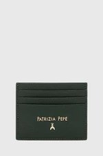 Kožené pouzdro na karty Patrizia Pepe zelená barva, CQ7001 L001
