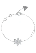 Guess Krásny oceľový náramok s kvetinou White Lotus JUBB04144JWRH 21 cm