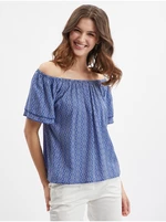 Orsay Blue Ladies Patterned Blouse - Women