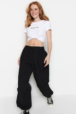 Trendyol Black Jogger Normal Waist Elastic Woven Trousers