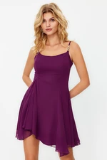 Trendyol Purple A-Cut Chiffon Elegant Evening Dress