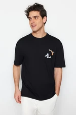 Trendyol Black Relaxed Crew Neck Short Sleeve T-Shirt