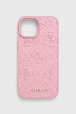 Obal na telefon Guess iPhone 15 6.1 růžová barva