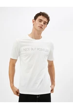 Koton Motto Printed T-Shirt Crew Neck Short Sleeve Cotton