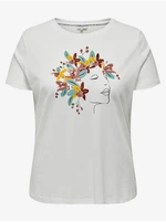 White Women's T-Shirt ONLY CARMAKOMA Calandra - Women