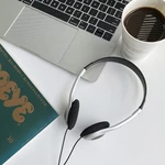 Hot!Headphones 90's Stock Compact Retro Headset With Microphone Black INS Fashion Japanese Style Headset Black Silver