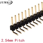 10PCS 1x40P 1*40 Pin 2.54mm Single Row single pin curved Pin Header Connector Strip Curved Needle