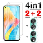 4 in1 Tempered Screen Glass For Oppo A78 4G A98 A58/A58x/A78 5G Reno8 T 4G A17k screen protector and Camera Lens Films