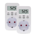 SEWS-Digital Energy Meter Wattmeter LCD Power Monitor Electricity Test Measuring Socket 230V, Maximum Power 3680W EU Plug