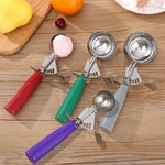 Stainless Steel Ice Cream Spoon Kitchen Dough Spoon For Fruit Cookie Ice Cream Scoop Multifunctional Ball Scoop With Trigger