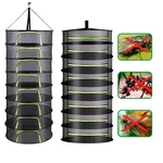 2-8 Layers Drying Net For Herbs Fish Hanging Basket Folding Dry Rack Herb Vegetable Dryer Bag Mesh Flowers Buds Plants Organizer