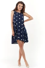 Awama Woman's Dress A229 Navy Blue