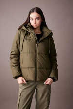 DEFACTO Waterproof Hooded Faux Fur Puffer Puffer Jacket