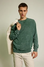 DEFACTO Regular Fit Crew Neck Washed Faded Effect Basic Plain Sweatshirt