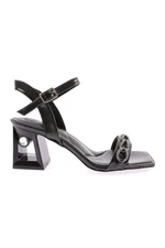 DGN 617-23y Women's Silver Stone Banded Heeled Sandals