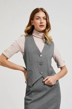 Women's vest with gray buttons MOODO - gray