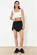 Trendyol Black 2-Layer Knitted Sports Shorts with Inside Shorts