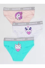 Denokids Girls' Pink-white-mint 3 Pieces Panty Set