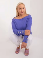 Purple ribbed blouse plus size