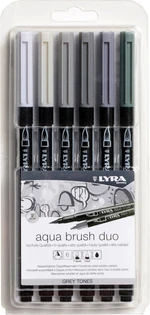 Lyra Double Tip Aqua Duo Refill cerneală Grey Tones 6 buc