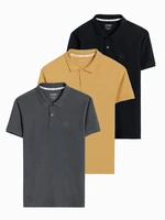 Ombre Set of men's pique knit polo shirts 3-pack