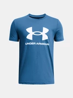 Petrolejové chlapčenské tričko Under Armour UA B Sportstyle Logo SS
