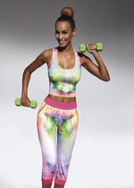 Bas Bleu EXOTIC-TOP 30 sports crop top with a colourful print