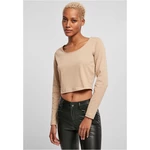 Women's organic beige with a wide cut and long sleeves