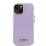 Zadní kryt Guess PU Glitter Full Wrapped pro Apple iPhone 15, lilac