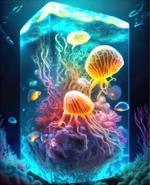 Dřevěné puzzle/Jellyfish World A3