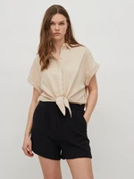 Beige shirt for tying VILA Mandy