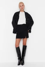 Trendyol Black Slit High Waist Mini Denim Skirt