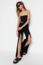 Trendyol Black Slit High Waist Wide Leg Jeans